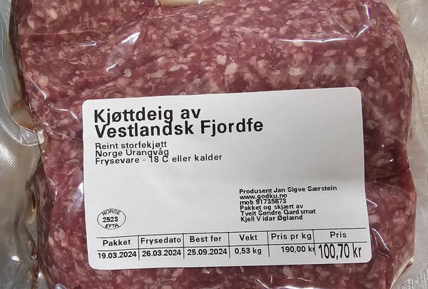 GodKu Kjøttdeig av ung ku. Ca 0,5 kg
