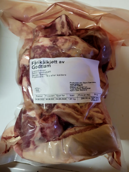 GodtLam Fårikålkjøtt, pakke 1,9 til 2 kg