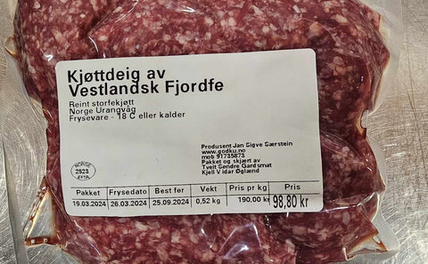 GodKu Kjøttdeig av Vestlandske fjordfe. KALV!