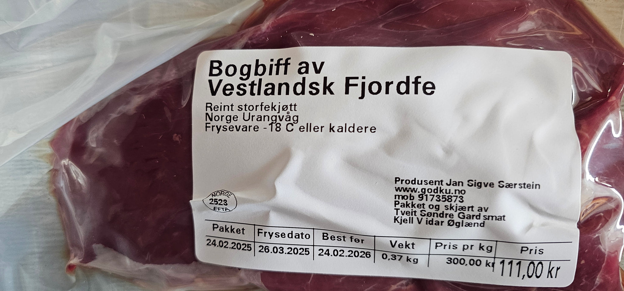 GodKu Bogbiff av Vestlandske fjordfe. KALV!