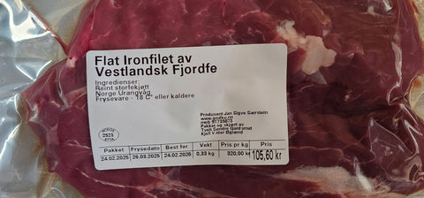 GodKu Flat Ironfilet av Vestlandske fjordfe. Kalv.