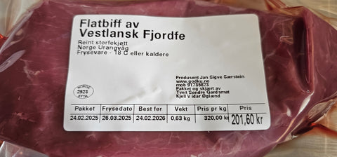 GodKu Flatbiff av Vestlandske fjordfe. Kalv.