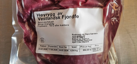 GodKu Høyrygg av Vestlandske fjordfe. KALV!