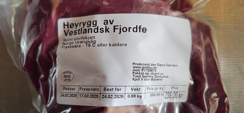 GodKu Høyrygg av Vestlandske fjordfe. KALV!