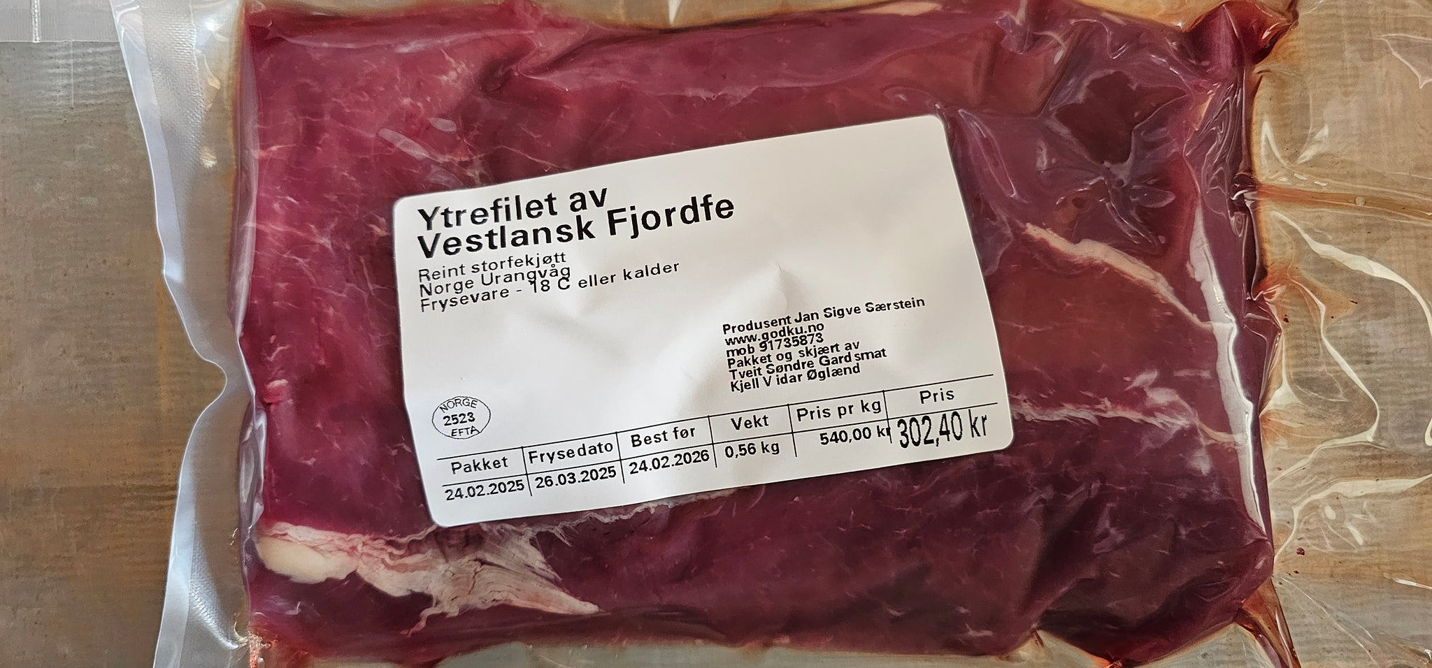 GodKu Ytrefilet av Vestlandske fjordfe. KALV!